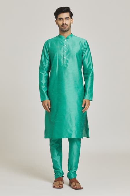 Arihant Rai Sinha Green Silk, Brocade Embroidery Floral Motif Bundi Online at Aza Fashions Arihant Rai Sinha_Green Silk, Brocade Embroidery Floral Motif Bundi_Online_at_Aza_Fashions