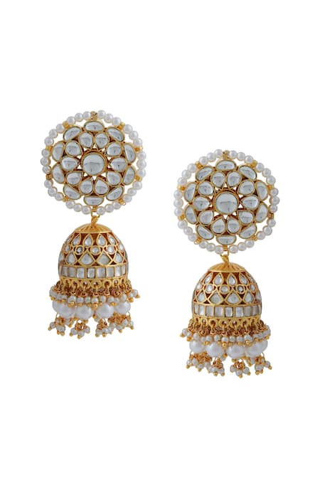 Buy_Riana Jewellery_White Pearls Noor Jadau Kundan Bridal Necklace Set _Online_at_Aza_Fashions