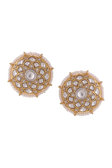 Riana Jewellery_Purple Stones Jadtar And Amethyst Bead Embellished Choker Set _Online_at_Aza_Fashions