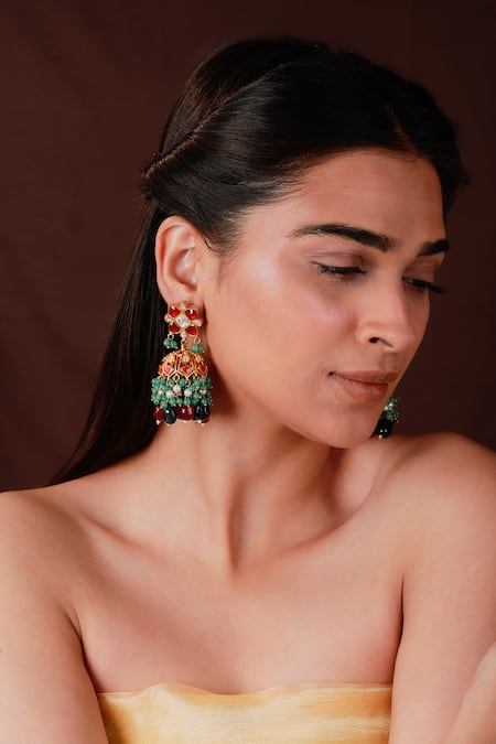 Riana Jewellery Phool Bahar Jadau Kundan & Stone Embellished Choker Set 