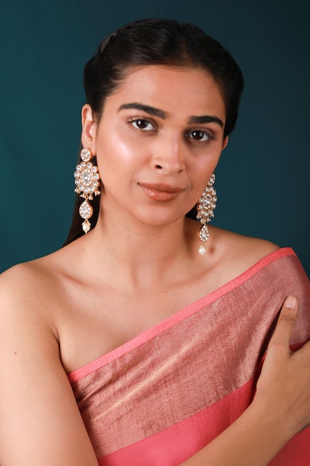 Riana Jewellery Floral Carved Dangler Earrings 