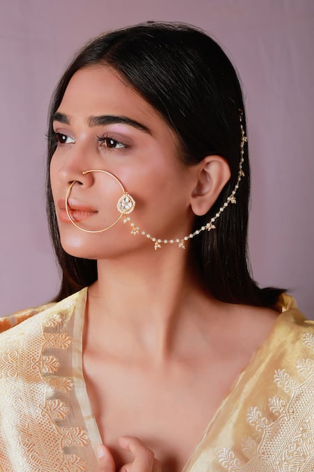 Riana Jewellery Stone Embellished Nose Ring 