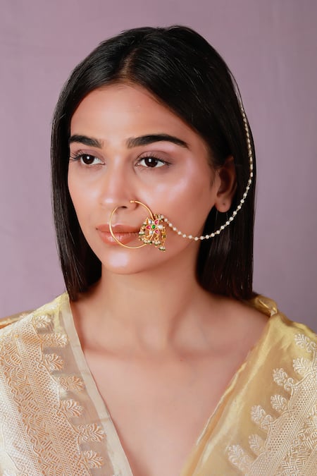 Riana Jewellery Floral Motif Nose Ring 