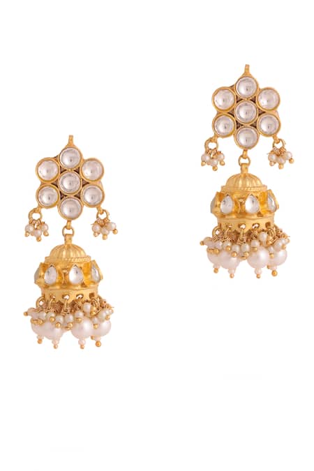 Buy_Riana Jewellery_White Beads, Diamonds Kundan Embellished Choker Set _Online_at_Aza_Fashions