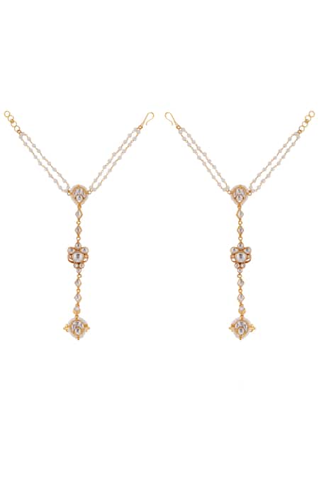 Riana Jewellery Stone Embellished Hathphool - Set of 2 