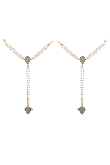 Riana Jewellery Pearl Embellished Hand Harness - Set of 2 