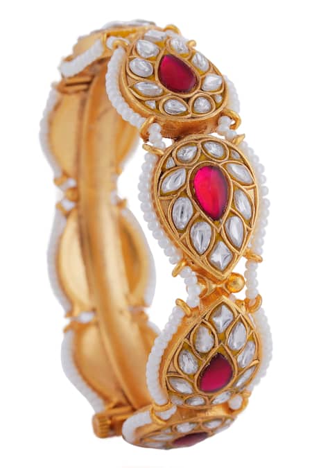 Riana Jewellery Jadau Stone Embellished Bangle - Single Pc 