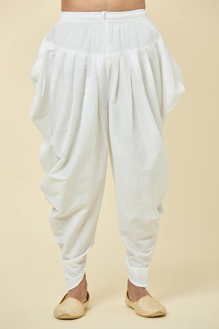 Arihant Rai Sinha_Grey , Satin Embroidery Floret Kurta With Dhoti Pant _Online_at_Aza_Fashions