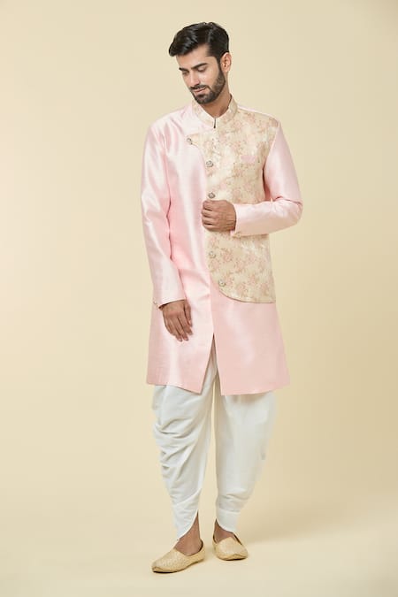 Arihant Rai Sinha Flower Vine Pattern Mock Jacket Kurta With Dhoti Pant 