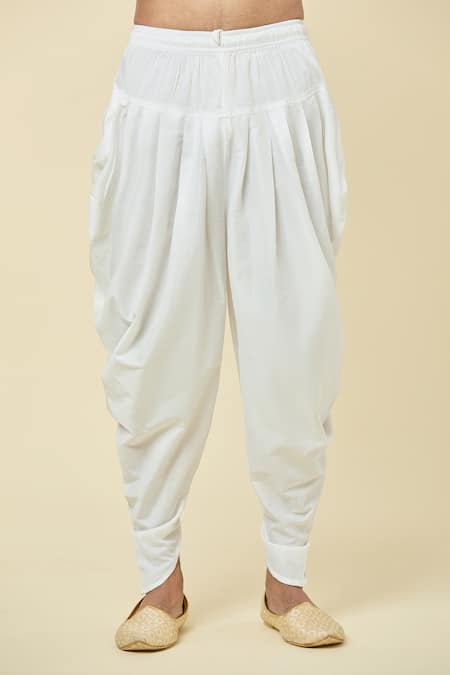 Arihant Rai Sinha_Blue Silk Embroidery Floral Star Kurta With Dhoti Pant _Online_at_Aza_Fashions