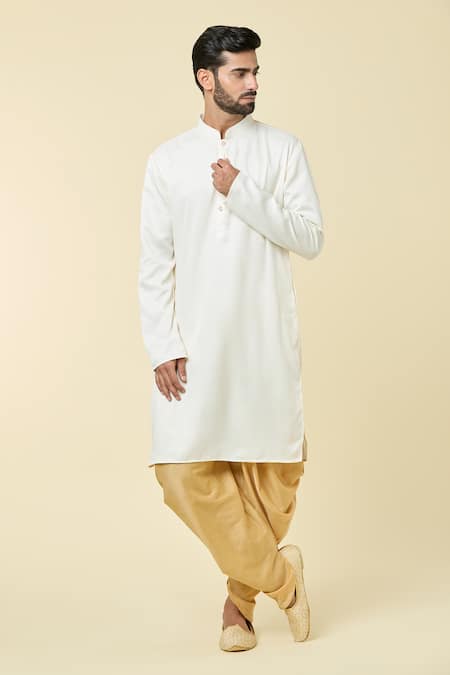 Buy Arihant Rai Sinha Cream Cotton, Silk Plain Kurta And Dhoti Pant Set Online at Aza Fashions Buy_Arihant Rai Sinha_Cream Cotton, Silk Plain Kurta And Dhoti Pant Set _Online_at_Aza_Fashions
