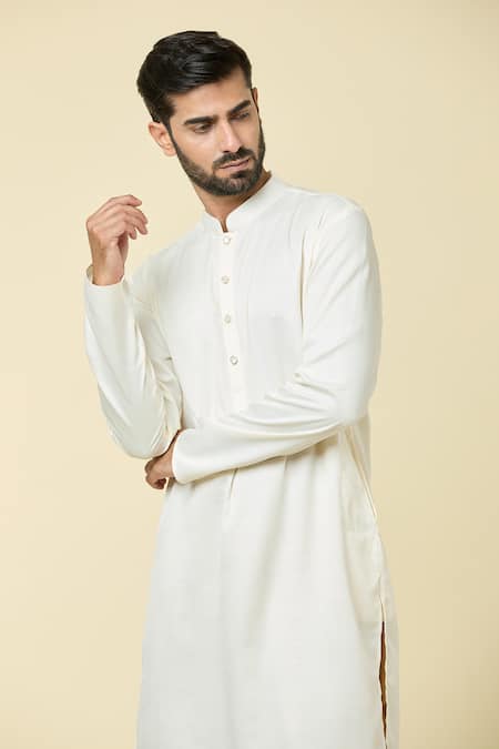 Shop Arihant Rai Sinha Cream Cotton, Silk Plain Kurta And Dhoti Pant Set Online at Aza Fashions Shop_Arihant Rai Sinha_Cream Cotton, Silk Plain Kurta And Dhoti Pant Set _Online_at_Aza_Fashions