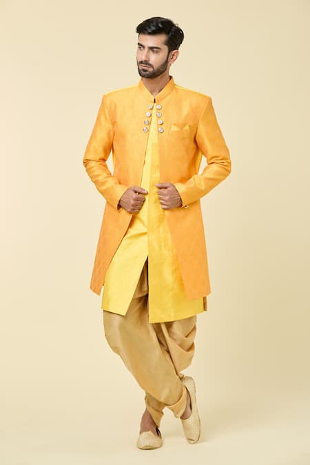 Arihant Rai Sinha Geometric Panel Kurta With Peshawari Pant 