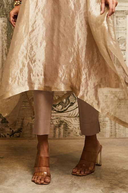 Prisho Gold Silk, Tissue Sequins, Pearls Round Dori Embroidered Floral Kaftan With Pant Online at Aza Fashions Prisho_Gold Silk, Tissue Sequins, Pearls Round Dori Embroidered Floral Kaftan With Pant _Online_at_Aza_Fashions