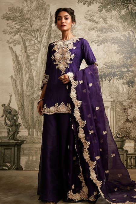 Prisho Floral Detailed Kurta Sharara Set 