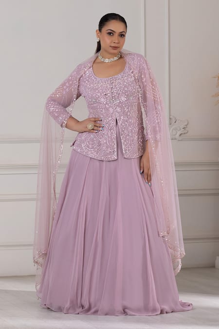 RAJ ARORA Short Embroidered Top Lehenga Set 