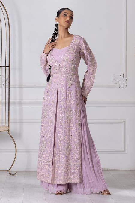 RAJ ARORA Embroidered Kurta Sharara Set 