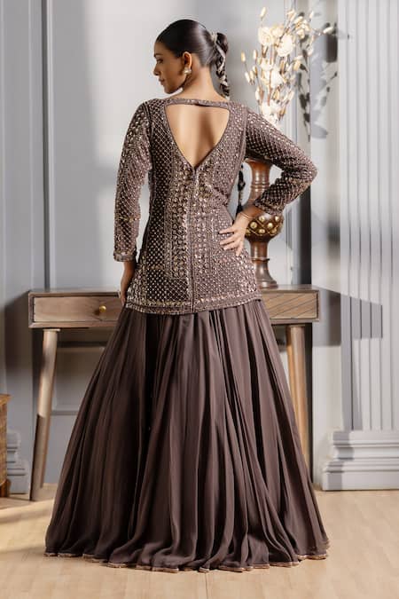 Raj Arora Crystal Embroidered Lehenga Set 