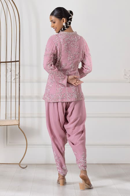 Raj Arora Embroidered Peplum Kurta Dhoti Pant Set 