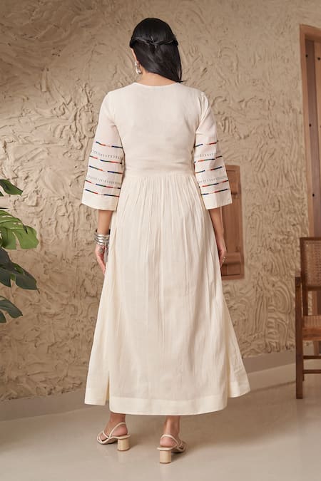 Samatvam By Anjali Bhaskar Ovi Thread Embroidered Gather Dress 