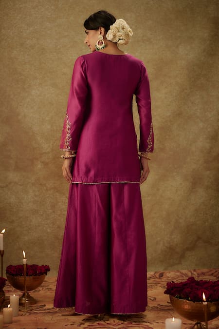 The Aarya Floral Zardozi Embroidered Sharara Set 