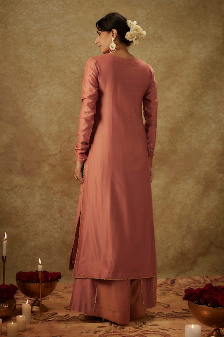 The Aarya Paisley Pattern Embroidered Kurta Palazzo Set 