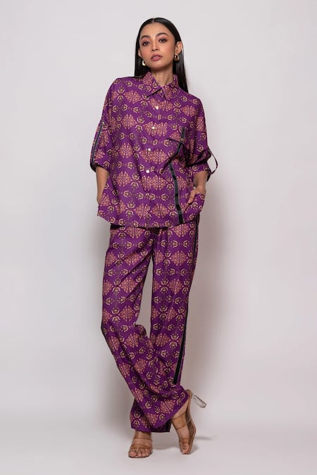 Veera Wear Damask Bloom Print Shirt With Pant 