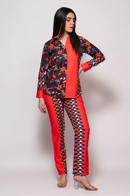 Veera Wear Bloom Carnival Double Print Shirt With Pant 