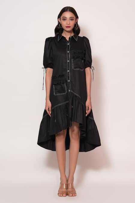 Veera Wear High Low Collared Dress 