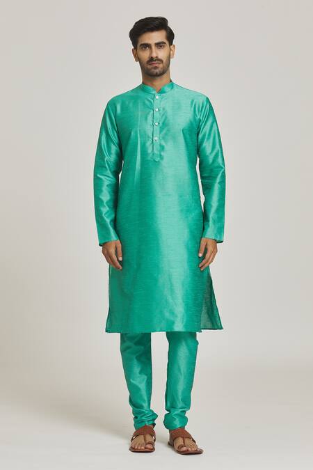 Arihant Rai Sinha_Gray Jacquard, Silk Embroidery Garden Pattern Bundi And Kurta Set_Online_at_Aza_Fashions