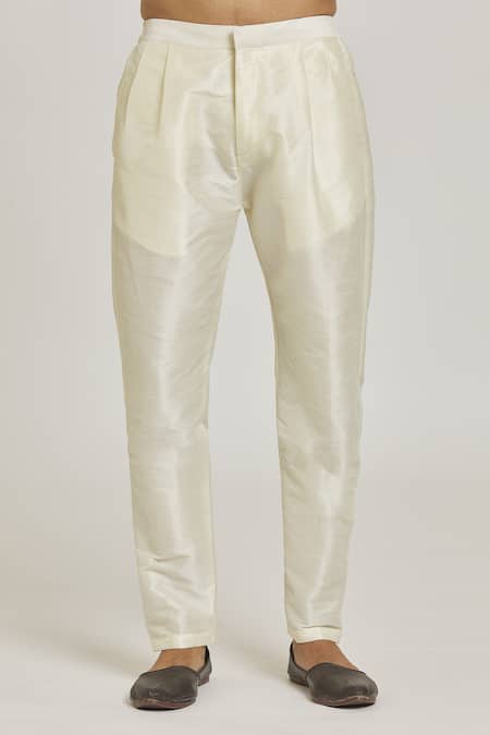 Arihant Rai Sinha_Cream Silk Embroidery, Sequins Work Sherwani And Pant Set _at_Aza_Fashions