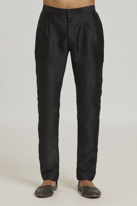 Adara Khan_Grey , Dupion Thread Work And Printed Sherwani Set_at_Aza_Fashions