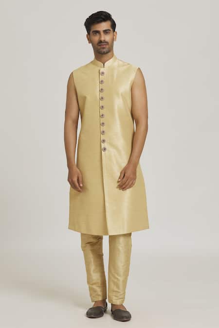 Arihant Rai Sinha_Multi Color Silk Embroidery Floral Print Nehru Jacket Kurta Set _Online_at_Aza_Fashions