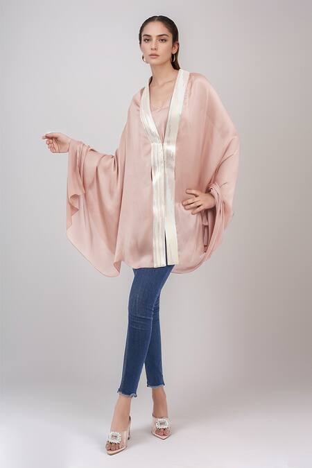 Amit Aggarwal_Pink Sequins V-neck Metallic Embellished Top _Online_at_Aza_Fashions