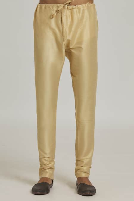 Arihant Rai Sinha_Green Silk, Chiffon Embroidery Floral Mughal Print Sherwani With Churidar _at_Aza_Fashions