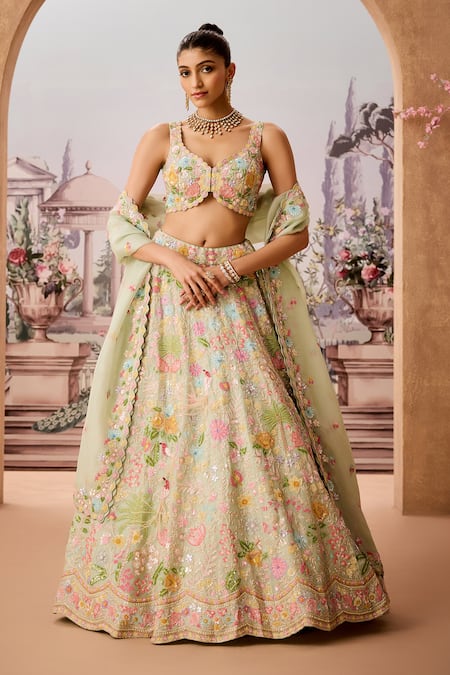 Aneesh Agarwaal Florence Embroidered Bridal Lehenga Set 