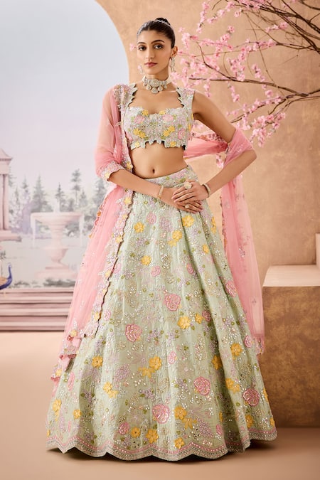 Aneesh Agarwaal Phool Bahar Embroidered Bridal Lehenga Set 