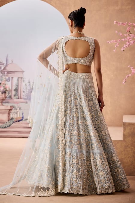 Aneesh Agarwaal Shamiyana Bloom Embroidered Bridal Lehenga Set 