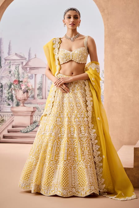 Aneesh Agarwaal Ambrosia Bloom Embroidered Bridal Lehenga Set 