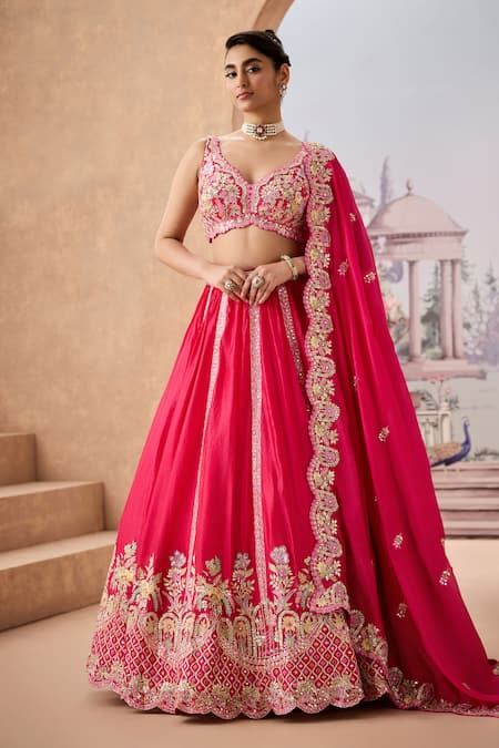 Aneesh Agarwaal Gul Flora Embroidered Lehenga Set 