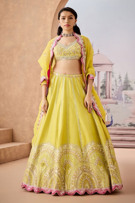 Aneesh Agarwaal Ivy Flora Embroidered Lehenga Set 