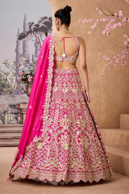 Aneesh Agarwaal Blossom Fleur Embroidered Bridal Lehenga Set 