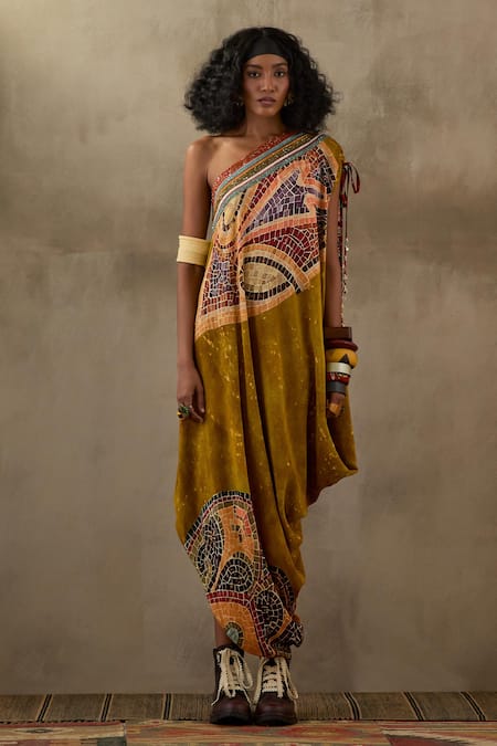 Aseem Kapoor Rasa Printed Draped Dress 