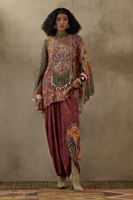 Aseem Kapoor Mariyam Embroidered Kurta & Draped Trouser Set 