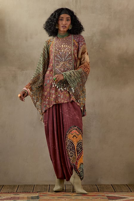 Buy Aseem Kapoor Multi Color Silk, Crepe Tassels, Embroidery Mariyam Kurta And Draped Trouser Set Online at Aza Fashions Buy_Aseem Kapoor_Multi Color Silk, Crepe Tassels, Embroidery Mariyam Kurta And Draped Trouser Set _Online_at_Aza_Fashions
