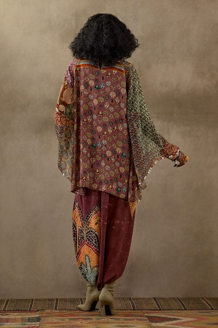 Shop Aseem Kapoor Multi Color Silk, Crepe Tassels, Embroidery Mariyam Kurta And Draped Trouser Set at Aza Fashions Shop_Aseem Kapoor_Multi Color Silk, Crepe Tassels, Embroidery Mariyam Kurta And Draped Trouser Set _at_Aza_Fashions