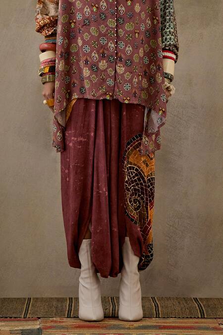 Aseem Kapoor Pink Crepe Collared Atri Printed Shirt And Trouser Set Online at Aza Fashions Aseem Kapoor_Pink Crepe Collared Atri Printed Shirt And Trouser Set _Online_at_Aza_Fashions