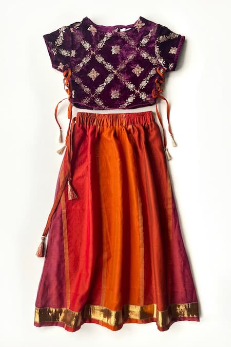 Taramira Flora Sequin Jaal Embellished Blouse Lehenga Set 