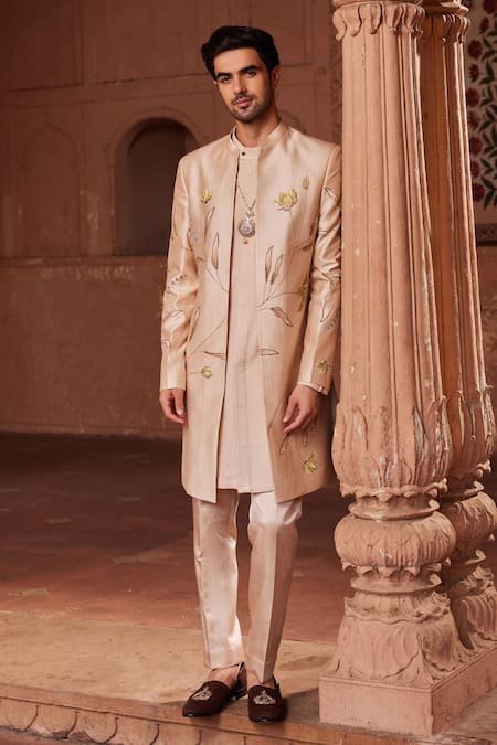 Contrast By Parth Bageecha Hand Painted Sherwani Set 