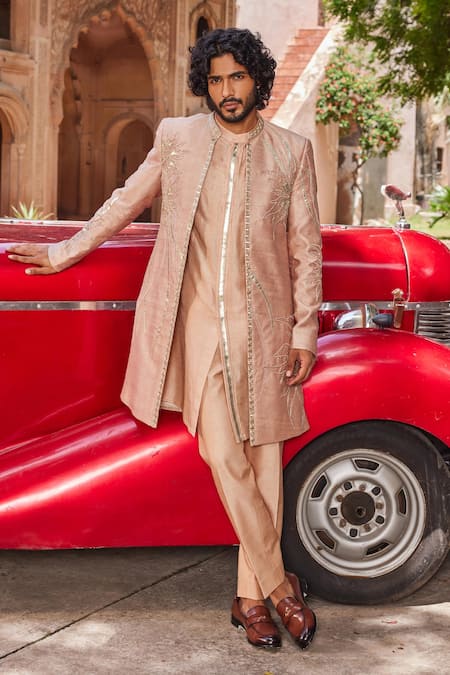 Contrast By Parth Raabta Applique Embroidered Sherwani Set 